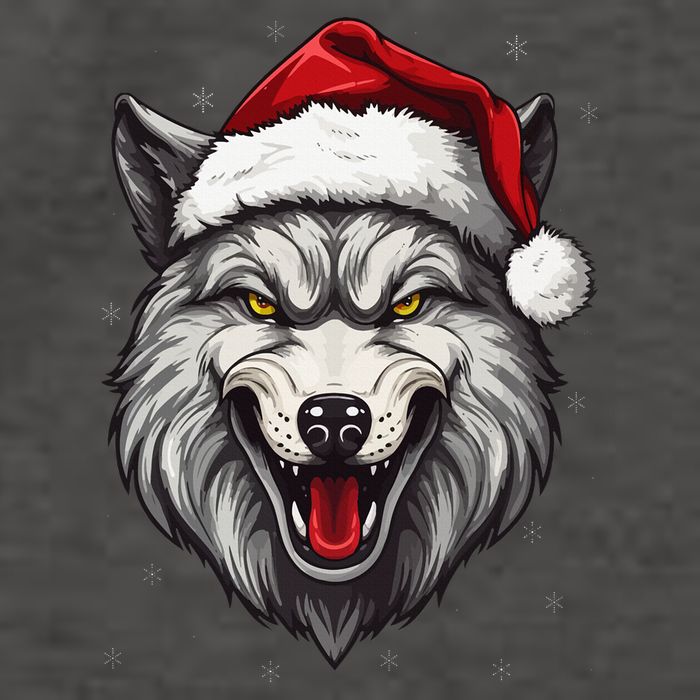 Wolf Lover Xmas Holiday Santa Wolf Christmas Vector Backpack