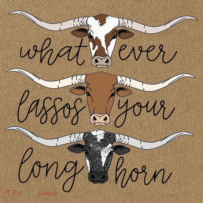 Whatever Lassos Your Longhorn Country Cow Farm Gift Cotton Canvas Backpack