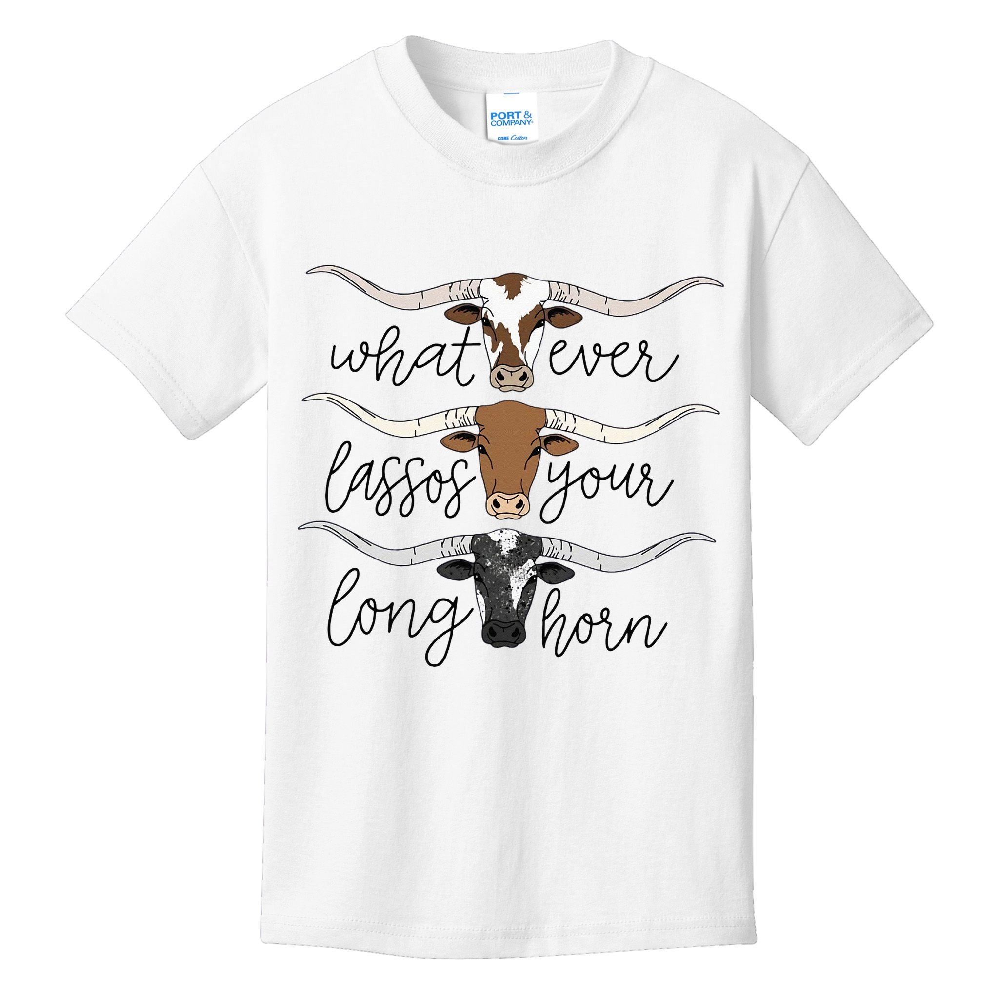 Whatever Lassos Your Longhorn Country Cow Farm Gift Kids T-Shirt