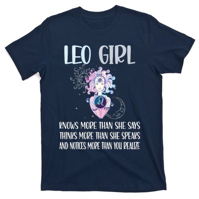 Womens Leo Zodiac Sign Girl Leo Horoscope Astrology July August T-Shirt