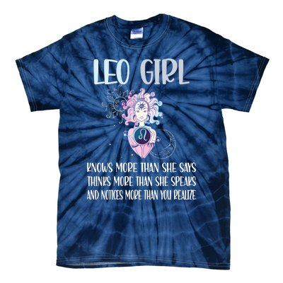 Womens Leo Zodiac Sign Girl Leo Horoscope Astrology July August Tie-Dye T-Shirt