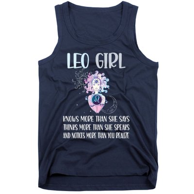 Womens Leo Zodiac Sign Girl Leo Horoscope Astrology July August Tank Top