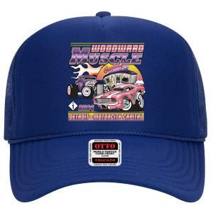 Woodward Muscle 2024 Pink Purple Version High Crown Mesh Back Trucker Hat