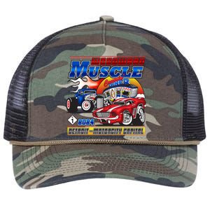 Woodward Muscle 2024 Red Blue Version Retro Rope Trucker Hat Cap