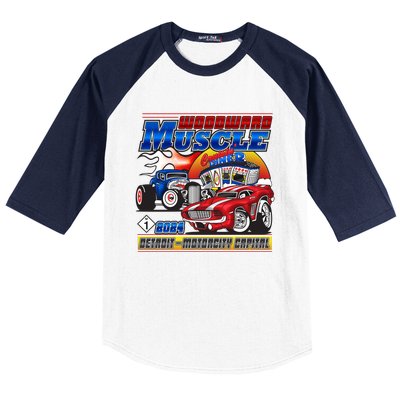 Woodward Muscle 2024 Red Blue Version Baseball Sleeve Shirt