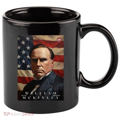 William Mckinley 25th President Of The United States Portrait 11oz C Handle Ceramic Mug