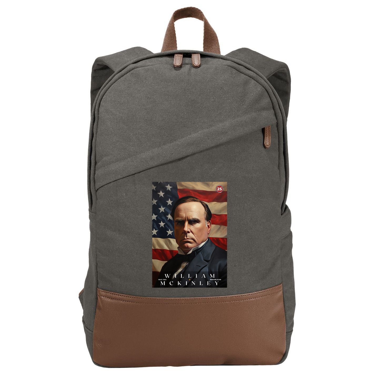 William Mckinley 25th President Of The United States Portrait Cotton Canvas Backpack