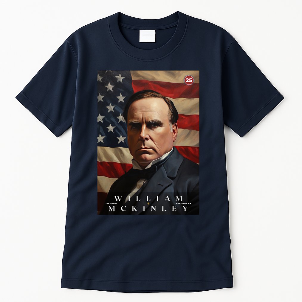 William Mckinley 25th President Of The United States Portrait Tall T-Shirt