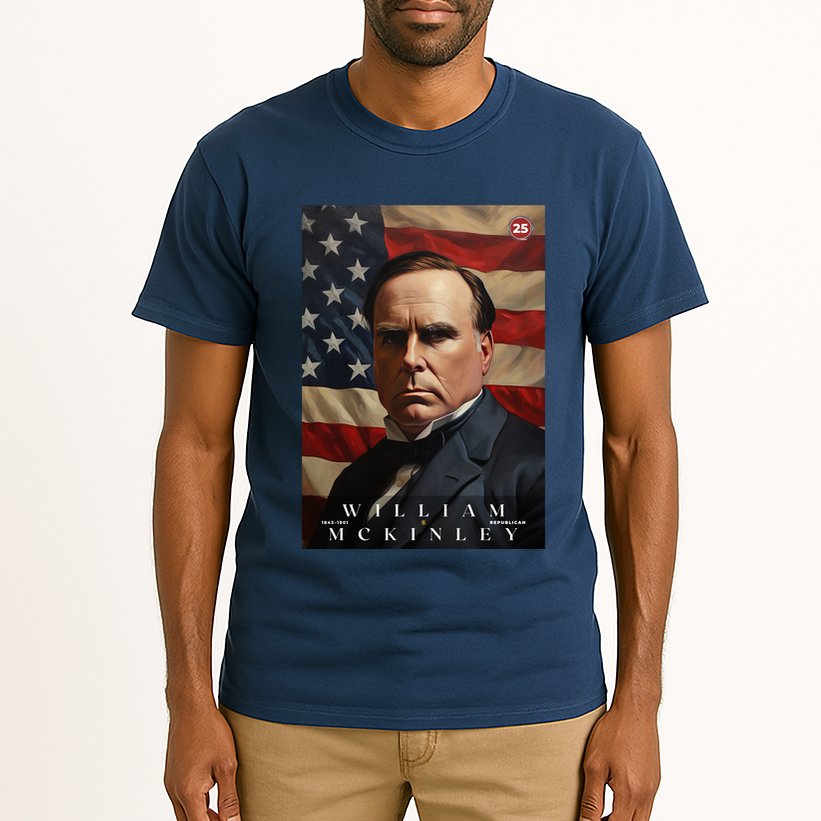 William Mckinley 25th President Of The United States Portrait Tall T-Shirt