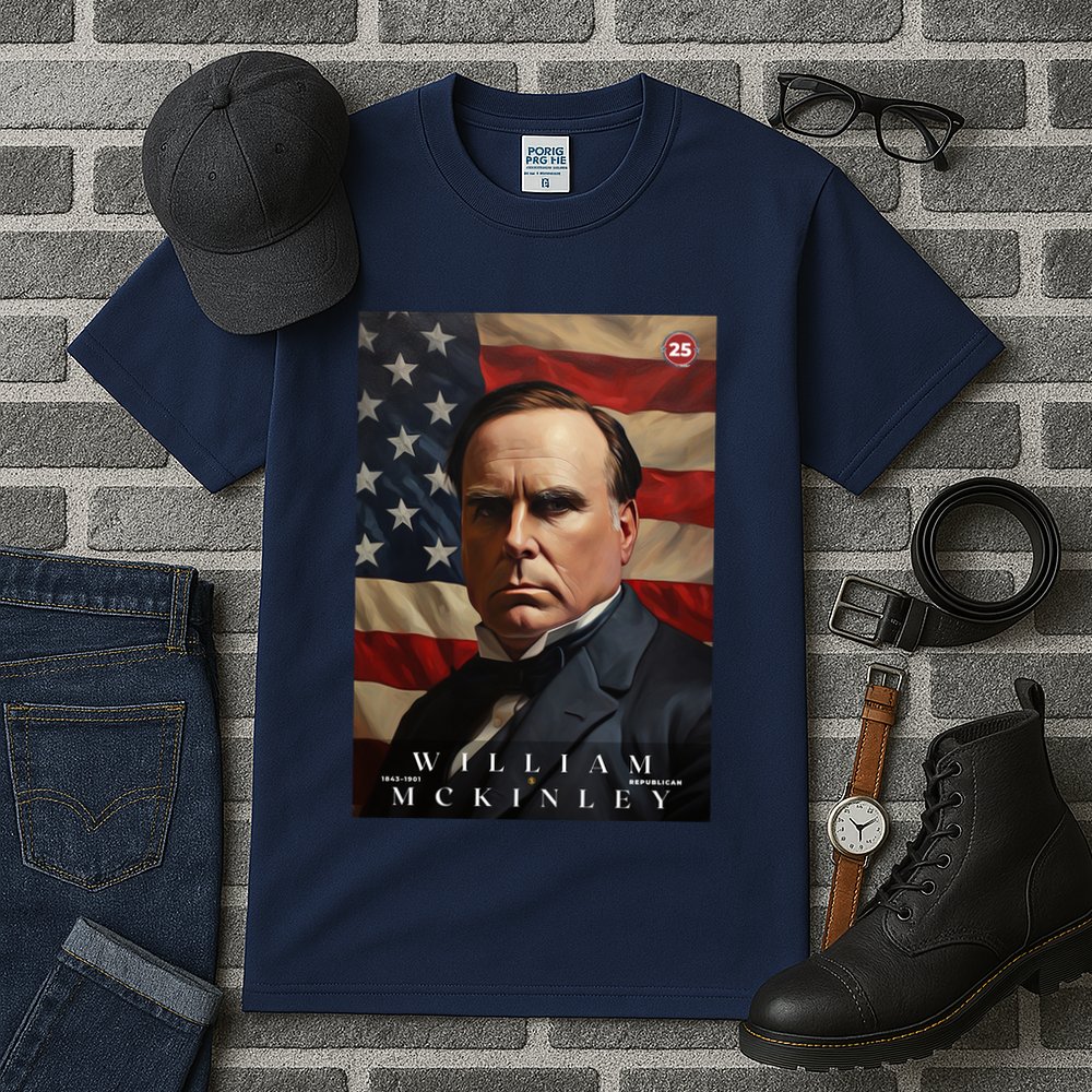 William Mckinley 25th President Of The United States Portrait Tall T-Shirt