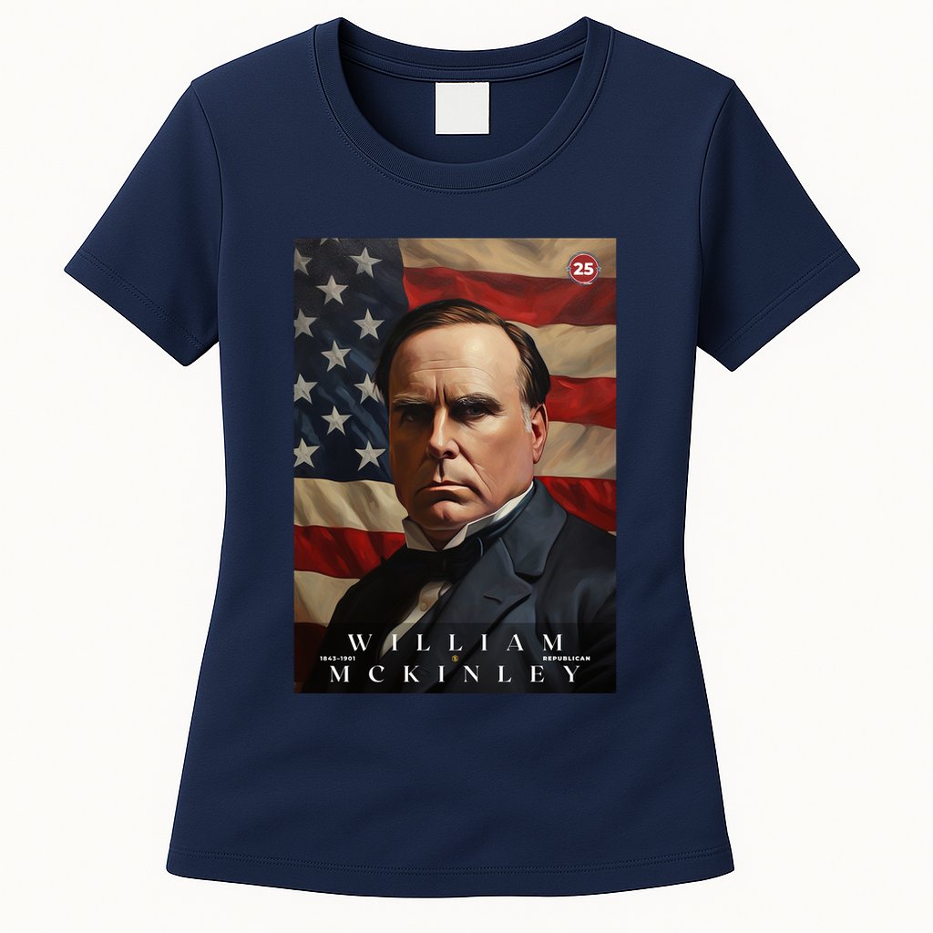 William Mckinley 25th President Of The United States Portrait Womens T-Shirt