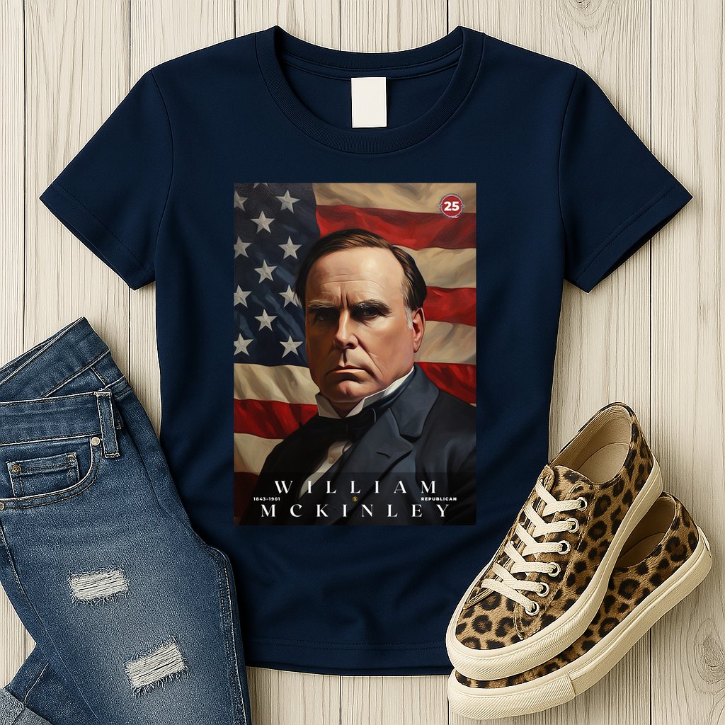 William Mckinley 25th President Of The United States Portrait Womens T-Shirt