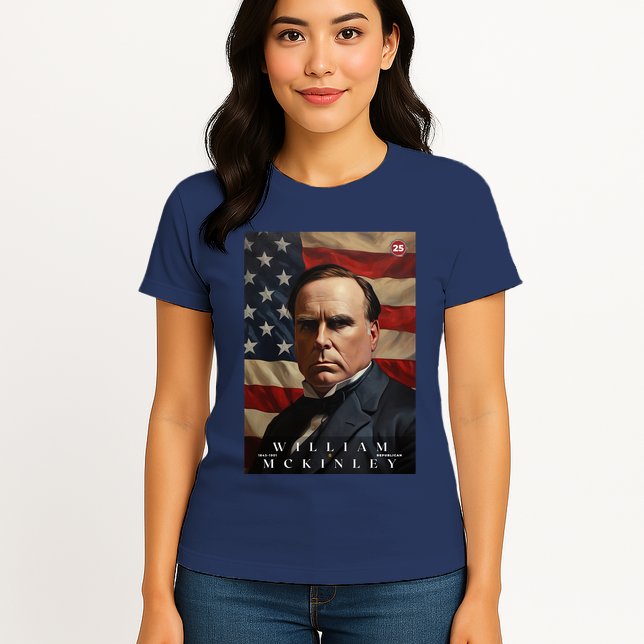 William Mckinley 25th President Of The United States Portrait Womens T-Shirt