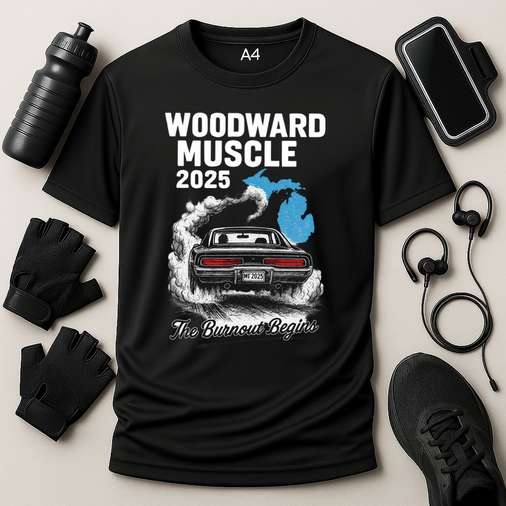 Woodward Muscle 2025 The Burnout Begins Cooling Performance Crew T-Shirt