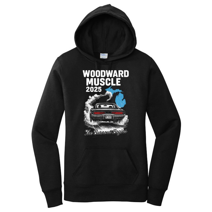 Woodward Muscle 2025 The Burnout Begins Women's Pullover Hoodie