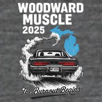 Woodward Muscle 2025 The Burnout Begins 7 Panel Mesh Trucker Snapback Hat
