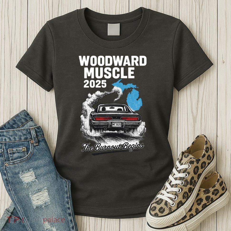 Woodward Muscle 2025 The Burnout Begins Womens T-Shirt