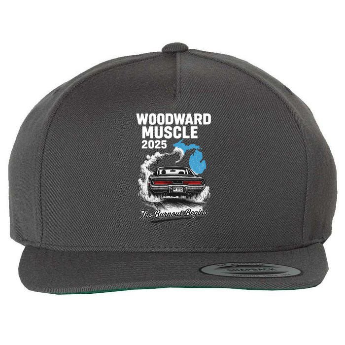 Woodward Muscle 2025 The Burnout Begins Wool Snapback Cap