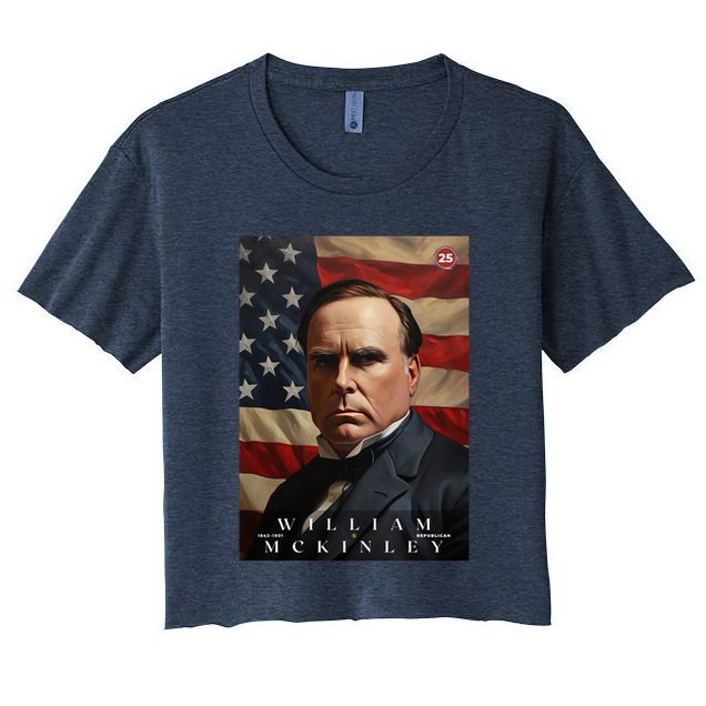 Wiliam Mckinley 25th President Of The United States Portrait Crop Top