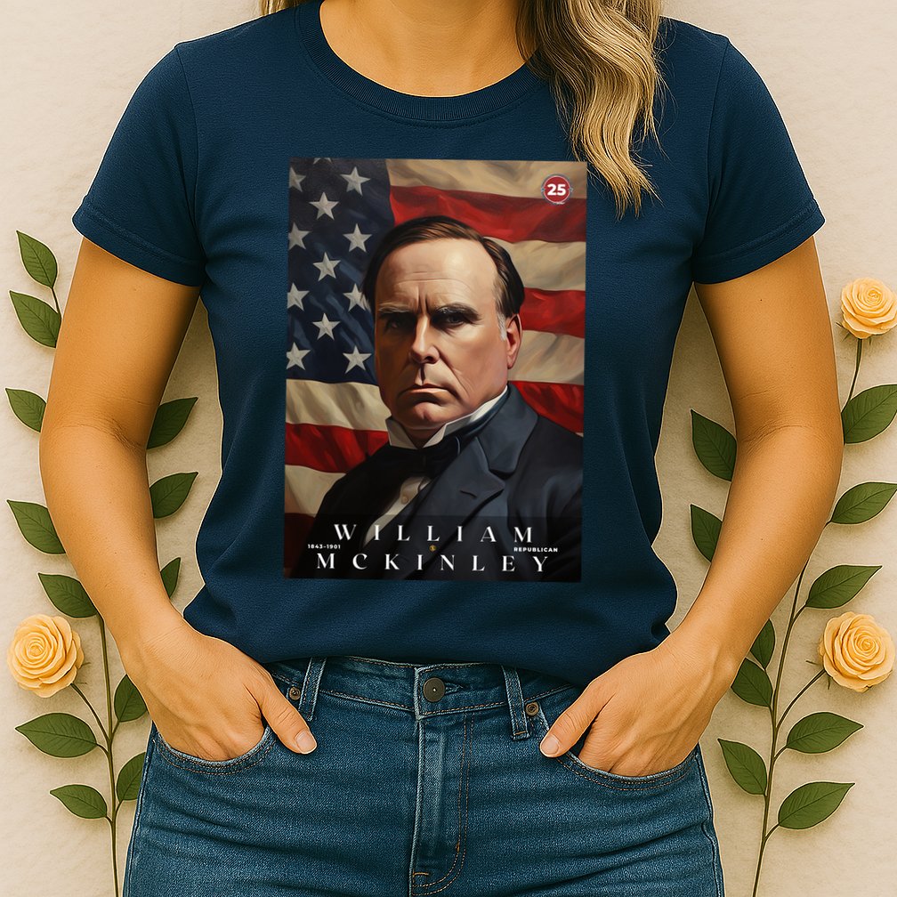 Wiliam Mckinley 25th President Of The United States Portrait Womens T-Shirt