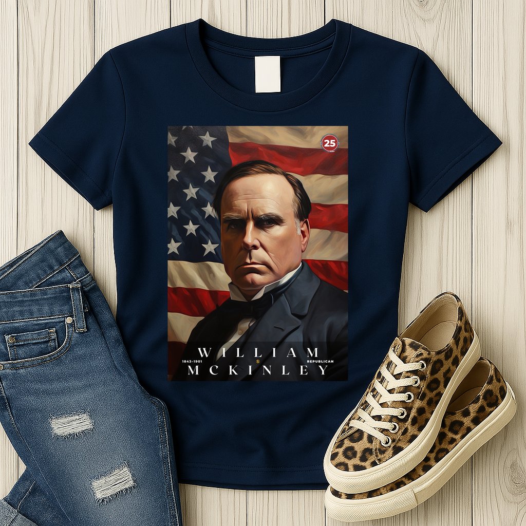 Wiliam Mckinley 25th President Of The United States Portrait Womens T-Shirt
