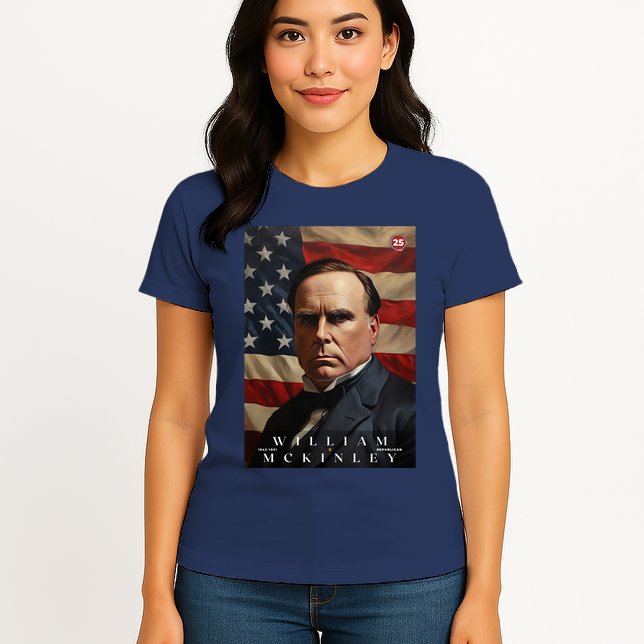 Wiliam Mckinley 25th President Of The United States Portrait Womens T-Shirt