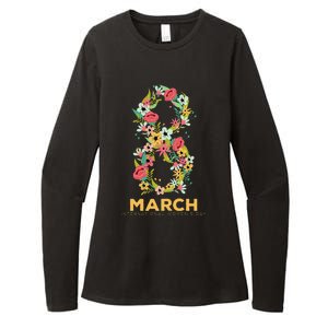 Womens March 8 Women's Day Celebration Gift For Her Womens CVC Long Sleeve Shirt