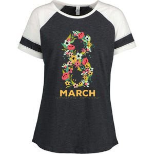 Womens March 8 Women's Day Celebration Gift For Her Enza Ladies Jersey Colorblock Tee