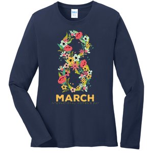 Womens March 8 Women's Day Celebration Gift For Her Ladies Long Sleeve Shirt