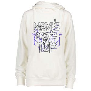 Women Mami’S Always On Top Gift Womens Funnel Neck Pullover Hood