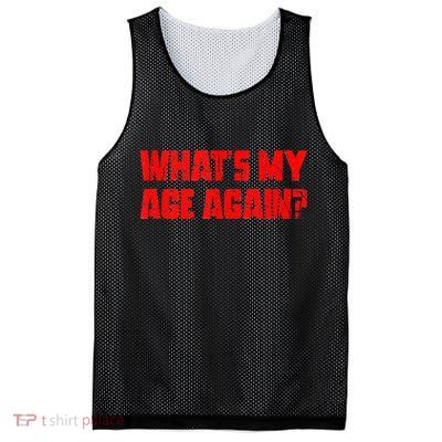 Whats My Age Again Funny Punk Mesh Reversible Basketball Jersey Tank