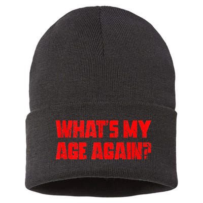 Whats My Age Again Funny Punk Sustainable Knit Beanie