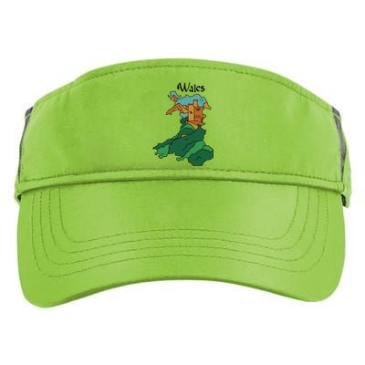 Welsh Map And Castle Heritage Pride Gift Adult Drive Performance Visor