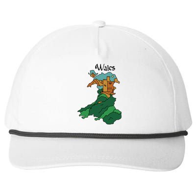 Welsh Map And Castle Heritage Pride Gift Snapback Five-Panel Rope Hat