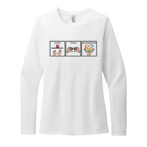 Want More Acceptance Sped Teacher Autism Awareness Month Womens CVC Long Sleeve Shirt