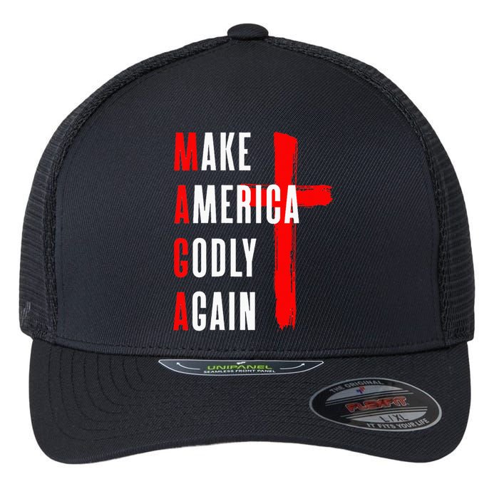 Wo Make America Godly Again Flexfit Unipanel Trucker Cap