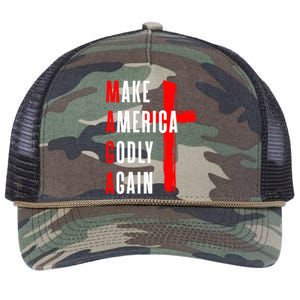 Wo Make America Godly Again Retro Rope Trucker Hat Cap