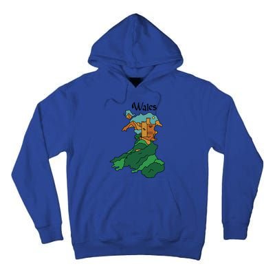 Welsh Map And Castle Heritage Pride Gift Tall Hoodie