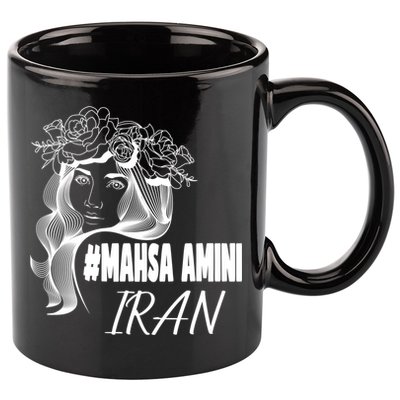 Womens Mahsa Amini Iran #MAHSAAMINI, Iran, #Mahsa_amini 11oz C Handle Ceramic Mug