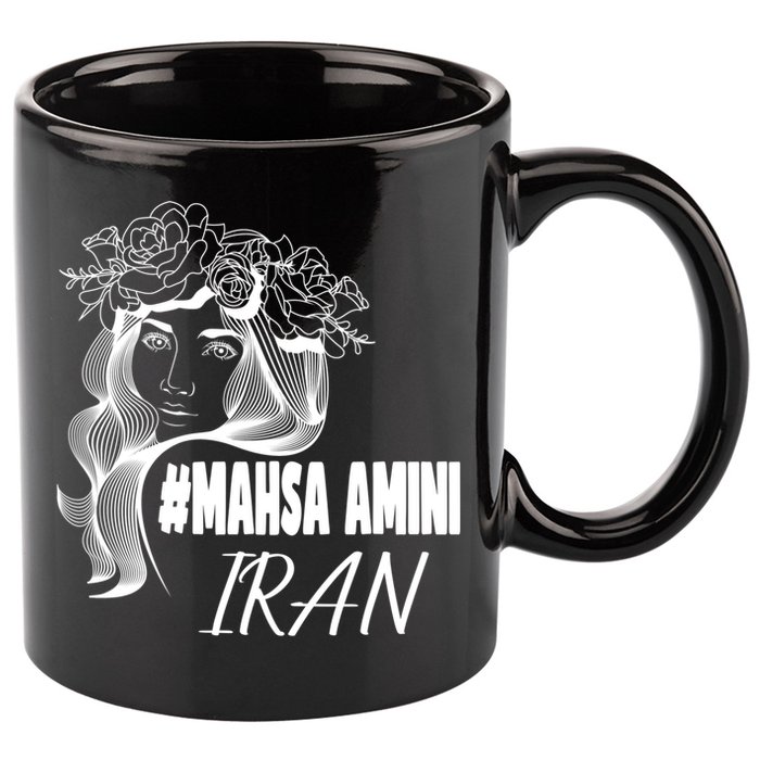 Womens Mahsa Amini Iran #MAHSAAMINI, Iran, #Mahsa_amini 11oz C Handle Ceramic Mug