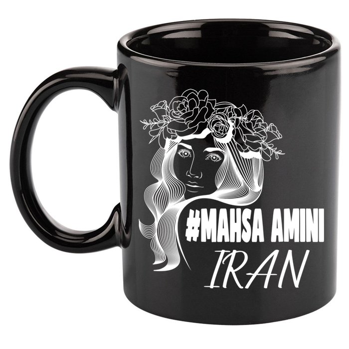 Womens Mahsa Amini Iran #MAHSAAMINI, Iran, #Mahsa_amini 11oz C Handle Ceramic Mug