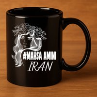 Womens Mahsa Amini Iran #MAHSAAMINI, Iran, #Mahsa_amini 11oz C Handle Ceramic Mug