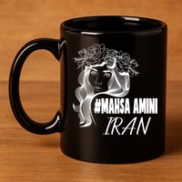Womens Mahsa Amini Iran #MAHSAAMINI, Iran, #Mahsa_amini 11oz C Handle Ceramic Mug