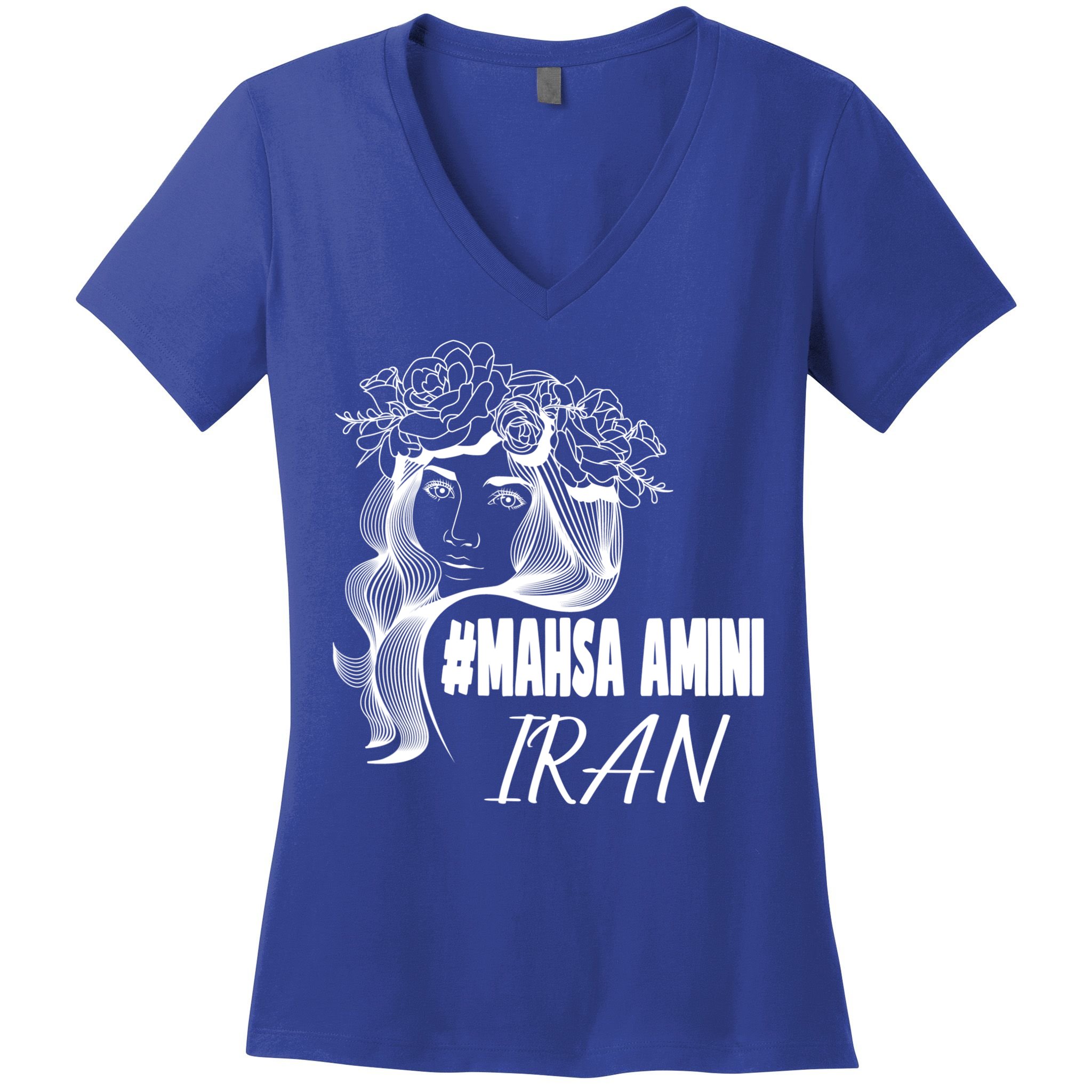 Womens Mahsa Amini Iran #MAHSAAMINI, Iran, #Mahsa_amini Women's V-Neck T-Shirt