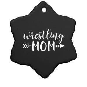 Wrestling Mom And Arrow In Black Text Wrestler Gift Acn074a Gift Ceramic Star Ornament