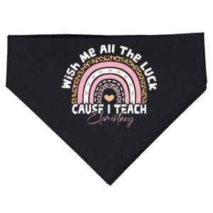 Wish Me All The Luck Cause I Teach Elementary Funny teacher USA-Made Doggie Bandana