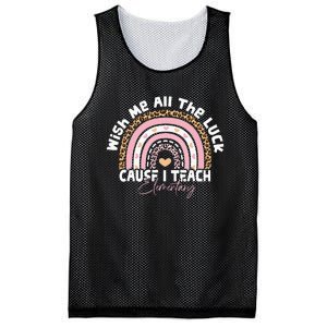 Wish Me All The Luck Cause I Teach Elementary Funny teacher Mesh Reversible Basketball Jersey Tank