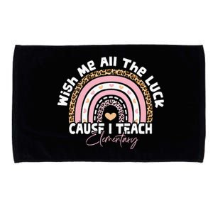 Wish Me All The Luck Cause I Teach Elementary Funny teacher Microfiber Hand Towel