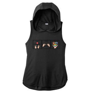 Want More Acceptance Sped Teacher Autism Awareness Ladies PosiCharge Tri-Blend Wicking Draft Hoodie Tank