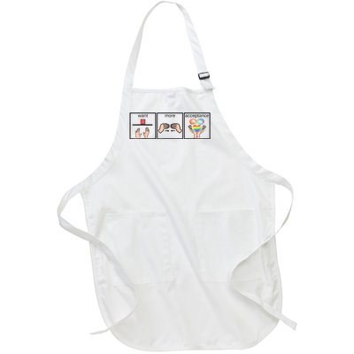 Want More Acceptance Sped Teacher Autism Awareness Full-Length Apron With Pockets